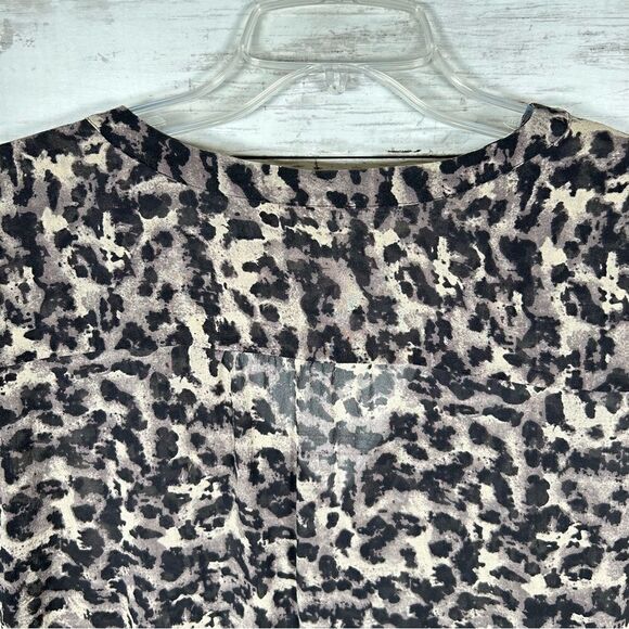 Kenneth Cole New York Silk Semi Sheer Pleated Front Camouflage Tunic XL - Picture 7 of 8